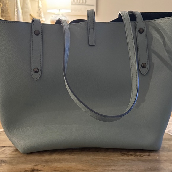Coach Light Blue Leather Tote - Picture 2 of 3
